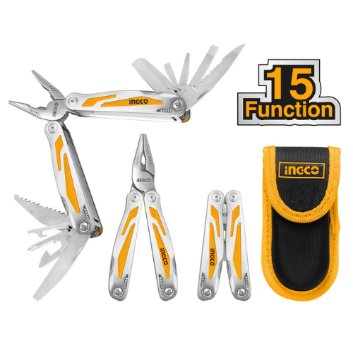 MULTIHERRAMIENTA INGCO 15 FUNCIONES ACERO INOX PLEGABLE C/FUNDA CINTURÓN