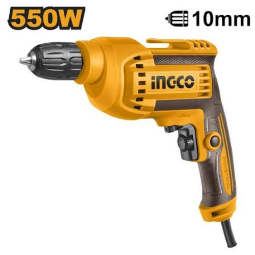TALADRO ELÉCTRICO INGCO 550W 10MM MANDRIL RÁPIDO CON CABLE