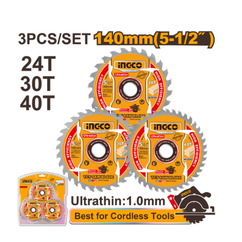 DISCOS DE CORTE INGCO 140mm 5-1/2" - SET 3PCS ULTRATIN 1.0mm