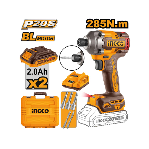 ATORNILLADOR DE IMPACTO A BATERÌA 20V P20S 285NM CON 2 BATERIA CARGADOR + VALIJA