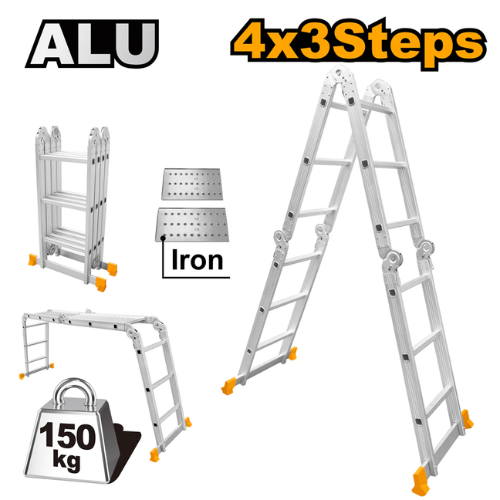 ESCALERA ARTICULADA EN ALUMINIO 180cm 4X3 150Kg