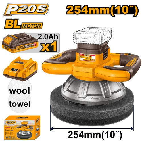 PULIDORA A BATERIA 254MM P20S 20V BRUSHLESS MOTOR C/BAT Y CARGADOR 220V-50/60HZ