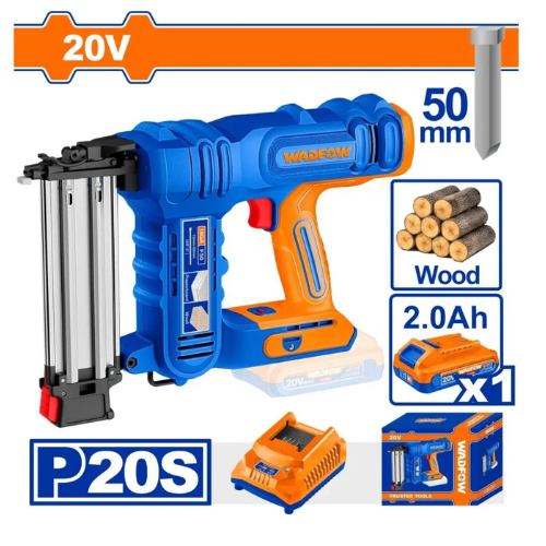 CLAVADORA INALÁMBRICA WADFOW 20V P20S - CLAVA HASTA 50MM + 1 BATERÍA 2AH