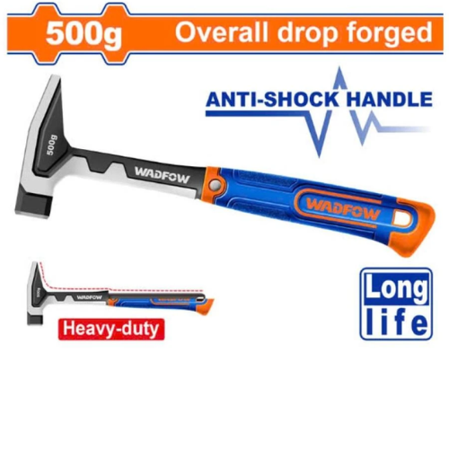 MARTILLO ALBAÑIL WADFOW 500G FORJADO ENTERO CARA PLANA MANGO ANTISHOCK