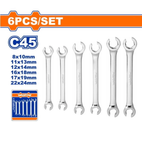 JUEGO DE LLAVES FLAUTA WADFOW 6PCS C45 ACERO 8-24MM