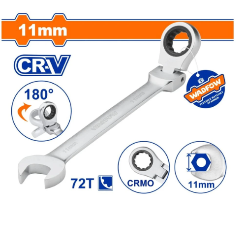 LLAVE CRIQUE WADFOW 11MM CR-V 72 DIENTES CABEZA FLEXIBLE CRMO
