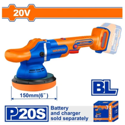 PULIDORA INALÁMBRICA WADFOW 20V 150MM 6" ORBITAL BL P20S SIN BATERÍA