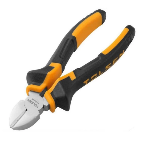 ALICATE DE CORTE DIAGONAL TOLSEN 180MM 7" ACERO FORJADO MANGO BI-COMPONENTE