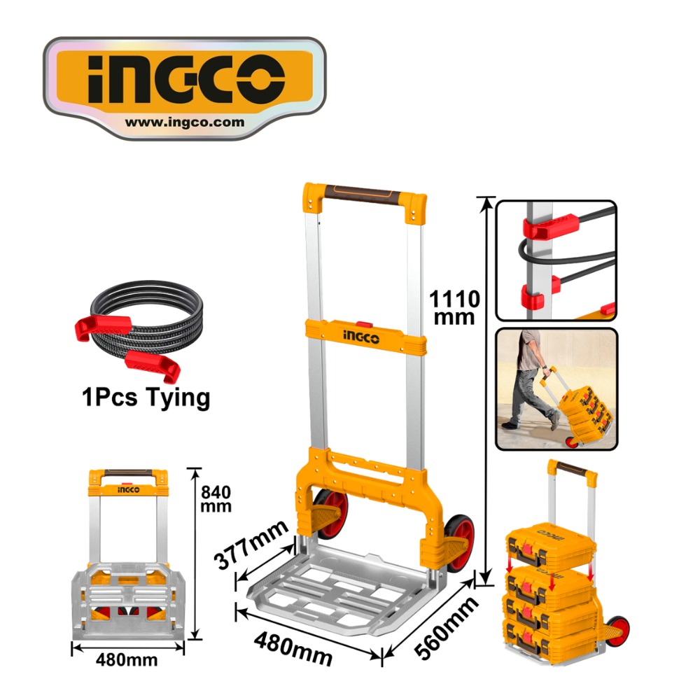 Carrito plegable apilable, 130 kg