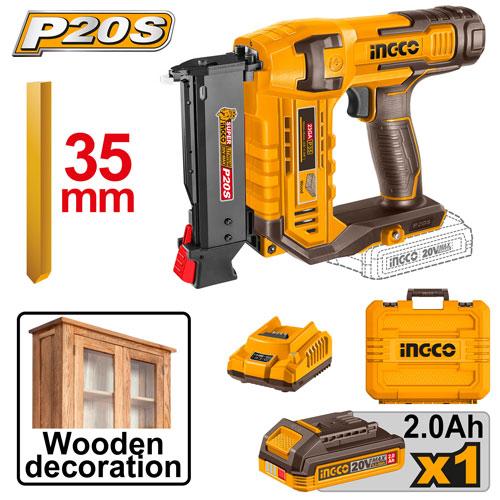 CLAVADORA A BATERIA 35MM P20S 20V + BAT + CARGADOR + ACCESORIOS + VALIJA 220-240 V~ 50/60 HZ