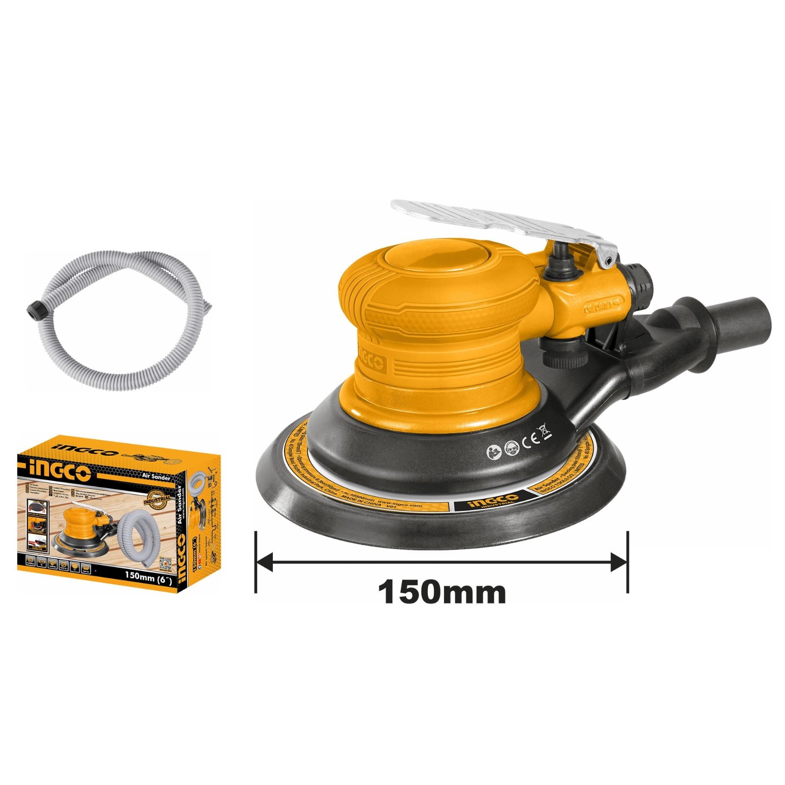LIJADORA NEUMATICA 6" ROTO ORBITAL 10500RPM ALMOHADILLA DE LIJADO: 6"(150 MM)