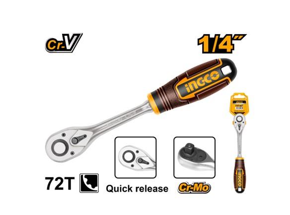 Llave ratchet 1/4''/158mm 45T Cr-V+Cr-Mo