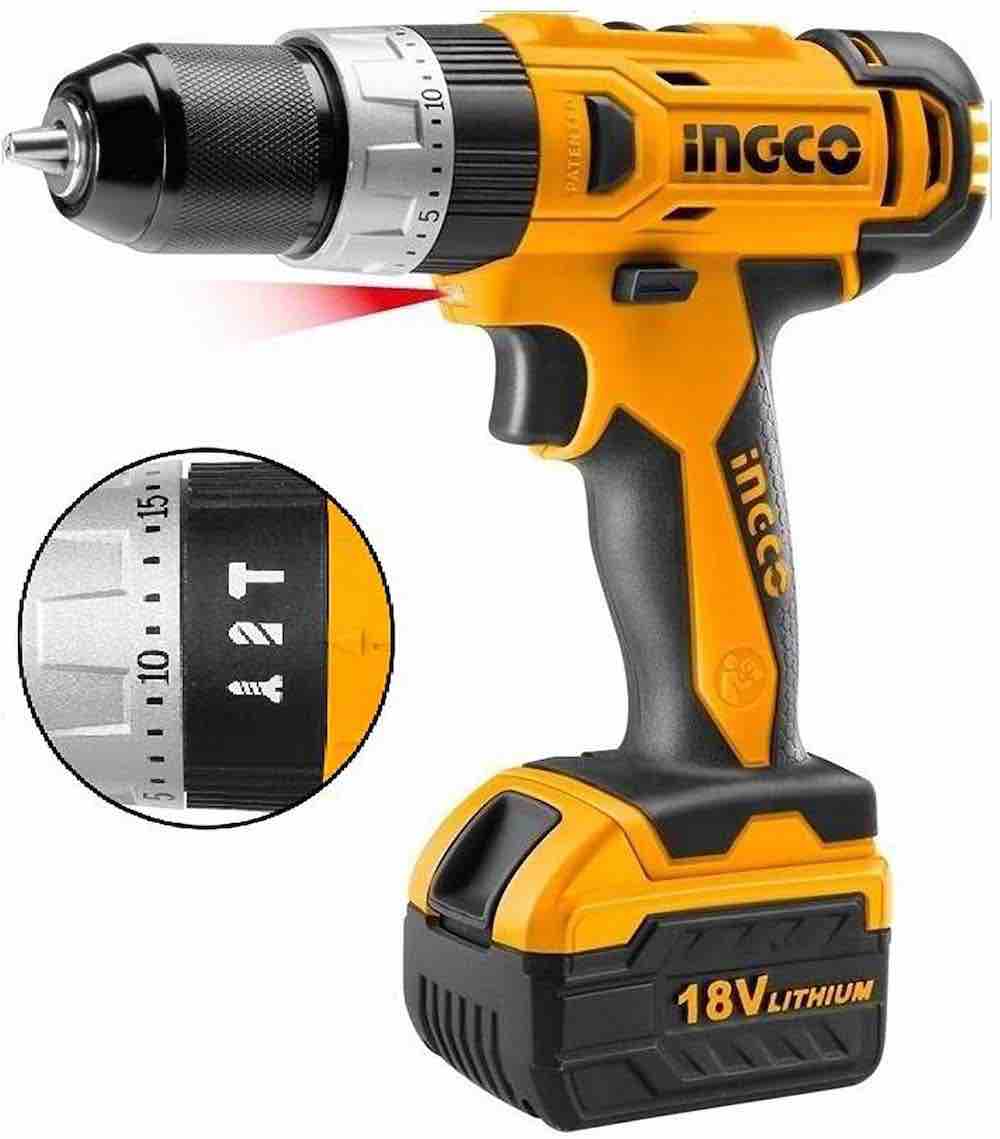 TALADRO ATORNILLADOR C/ PERCUTOR A BATERÍA 18V 30NM