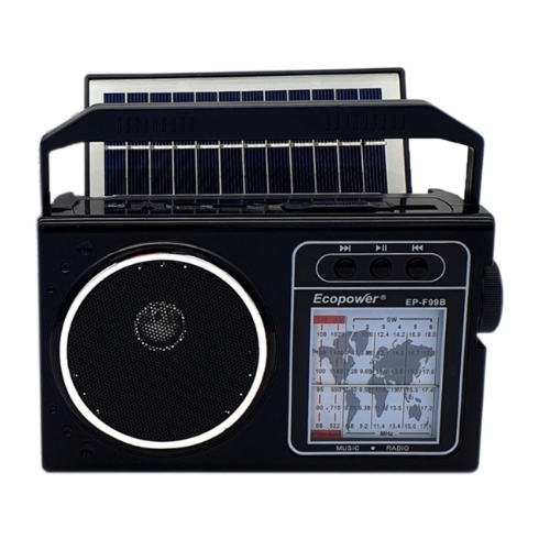 RADIO PORTÁTIL ECOPOWER EP-F98B FM/AM/SW SOLAR USB TF BLUETOOTH PARLANTE