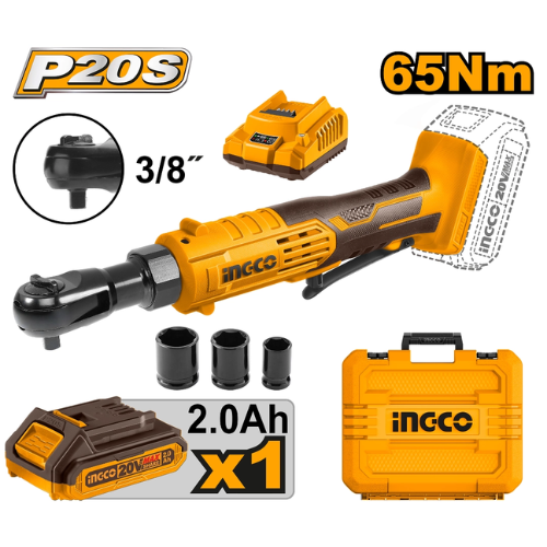 Foto adicional de INGCO LLAVE MATRACA INALÁMBRICA P20S 3/8" 65Nm